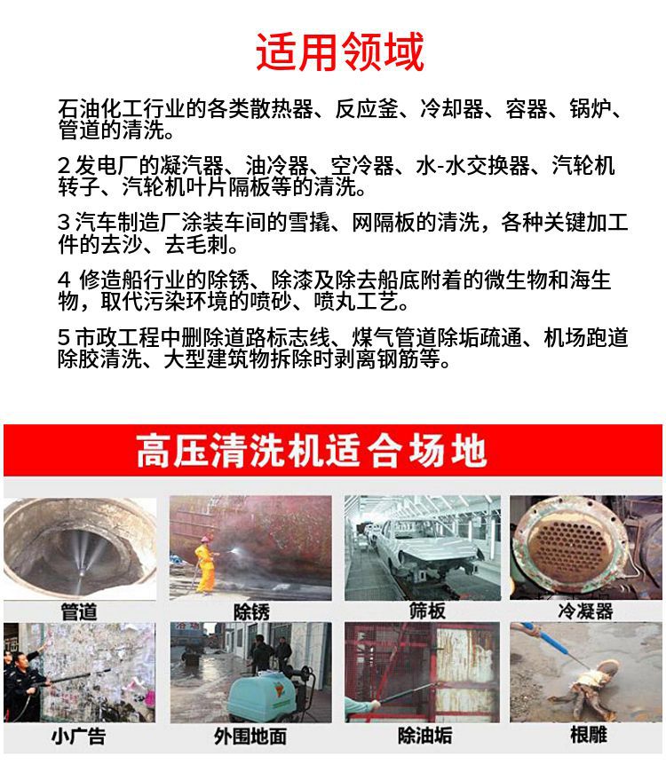 多功能超高压清洗机应用领域